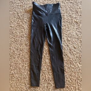 SPANX Black Faux Leather Leggings